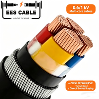Câble d'alimentation blindé YJV32 CU/XLPE/SWA/PVC, câble en cuivre toronné isolé PVC, 600V 12 AWG, pour pose directe enterrée dans les tunnels