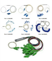 Splitter PLC 1x2 1x4 1x8 1x16 yang Andal dan Ringkas, Tabung Baja Tahan Karat untuk Kabel Komunikasi FTTH, Garansi 3 Tahun