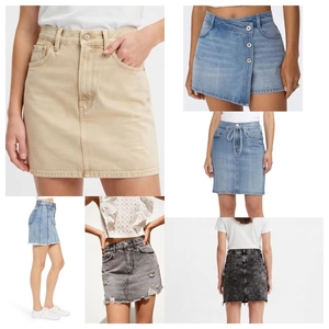 Summer Casual Women's High Waist Denim Mini <b>Skirt</b> Solid Color With Pockets Regular Fit A-Line Jean <b>Skirt</b> Distressed Washed Style - Product Image 3