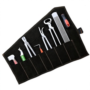 New 7Pcs Horse Farrier Tools Kit with Case – Hoof Pick, Hoof Buffer, Trimming Hoof Knife, Clinch Tongs & Claw Nail <b>Puller</b> - Product Image 1