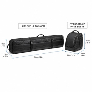 Sac de ski matelassé personnalisé avec logo, ensemble de sacs à bottes de 200 cm, fond en bâche imperméable, fabrication OEM ODM directe d'usine, bagages de voyage pour le ski - Product Image 2