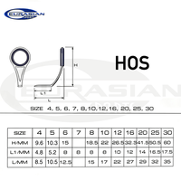 Série HOS – Anneau de guidage monobloc pour canne à pêche, cadre estampé, anneau SIC pour cannes spinning et casting, construction de cannes légères et moyennes