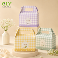 Boîte à gâteau personnalisée en gros avec poignée, en carton recyclable, pour boulangerie, desserts, pâtisseries, cadeaux et aliments