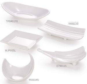 Assiettes à apéritif irrégulières Assiettes en <span class=keywords><strong>plastique</strong></span> noir Assiettes à coquillages Plats à huîtres Idéal pour servir des desserts lors de fêtes ou d'événements - Product Image 5