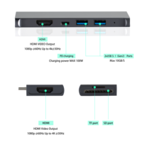 7 en 2 USB C HuB Splitter données usb3.0 hub adaptateur station d'accueil Type c 3.0 type-c hub de données pour ordinateur portable
