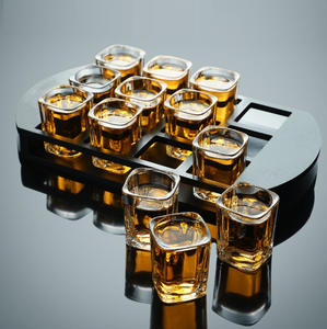 テキーラショットグラス 重厚な底 正方形 2.3オンス クリアショットグラス エスプレッソ ウォッカ ウィスキー テキーラ スピリッツ＆リキュール用 - Product Image 5