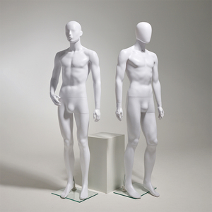 Manichini Economici in PP Ecologico, Corpo Intero Non Verniciato, Finitura Naturale, Coppia Maschio-Femmina per Esposizione in Boutique di Moda - Product Image 3