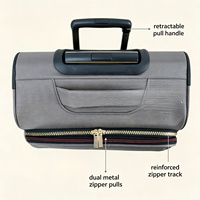 Valise de voyage Oxford à coins moulés, renforcée, à 4 roues pivotantes, robuste