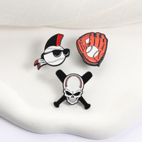 Broches en émail vintage de baseball, crâne cool, lunettes de soleil de baseball, ballon et gant classique, broche de sport de baseball, badge de revers, bijoux, cadeaux