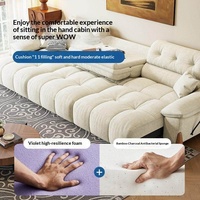 Canapé-lit 3 places vintage en chenille shaggy multifonctionnel avec structure en pin, style 2025, pour salon, pose sans contre-mur