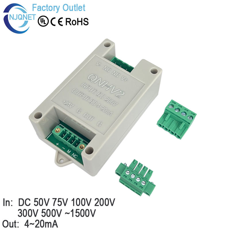 Hall Dc Voltage Transducer QNHV2 100V 200V 300V 500V 1000V Output 4-20mA 5v 10v Current Transformer Dc Voltage Sensor 4 20mA