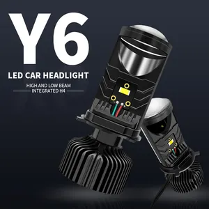 Yüksek güç 10000 lümen kiti Hi/Lo işın T9/Y6 yy8 Y9 Mini projektör Lens 12V araba/motosiklet LED far lambaları