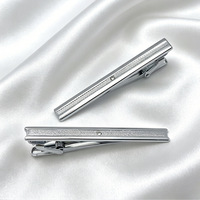 Pince à cravate en cuivre plaqué argent, ornée de cristaux; Cravate classique pour homme, best-seller