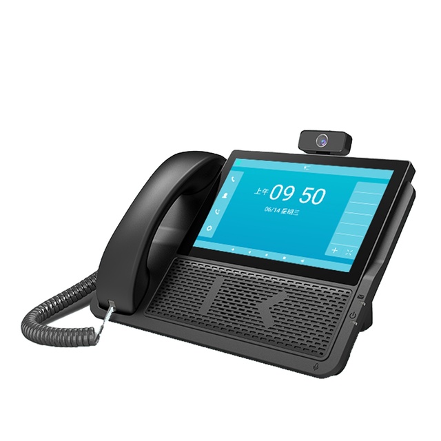 8-Inch HD Audio IP VoIP Cordless Phone Caller ID Elderly Hospital Users 6 SIP 4G PSTN 5M Camera Dual Band WiFi POE SIM Slot GSM
