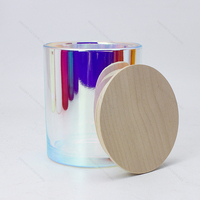 Bocaux à Bougies en Verre de Haute Qualité à Fond Droit avec Couvercles, 3oz, 4oz, 6oz, 8oz, 10oz, 12oz, 14oz, 15oz, 16oz
