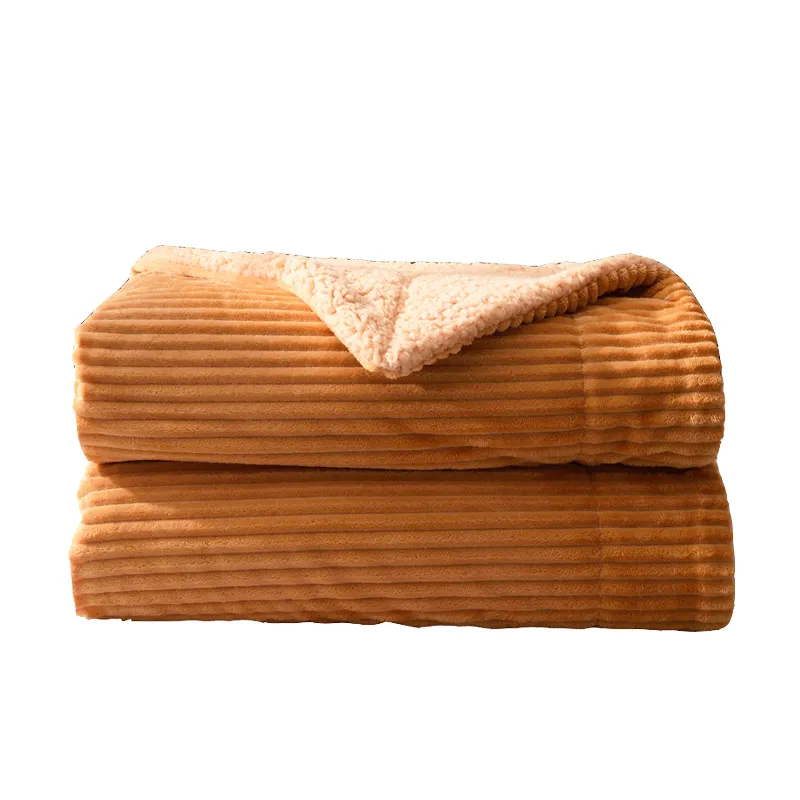 High Quality Lightweight Cozy Soft Plush Microfiber Solid Flannel Sherpa Throw Blankets Fleece Sofa Blanket For Home