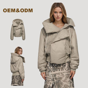 Blouson matelassé oversize pour <span class=keywords><strong>femme</strong></span>, noir uni, détails réfléchissants, fermeture éclair, manteau pour <span class=keywords><strong>femme</strong></span> - Product Image 1