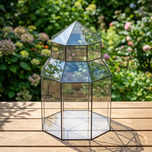 Wholesale <b>Large</b> Tempered Glass Plants Terrarium with Black Metal Frame for Home & Garden Decoration - Product Image 1