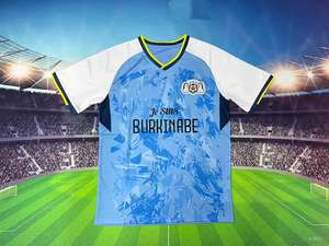 Completo da <span class=keywords><strong>Calcio</strong></span> del Burkina Faso, Casa e Trasferta, Bianco Blu Giallo, Traspirante in Poliestere, Manica Corta, Personalizzabile - Product Image 5