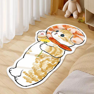 Alfombra de dormitorio con diseño de gato de dibujos animados, alfombra de felpa antideslizante con forma novedosa para habitación de niños, dormitorio, cocina, baño, entrada, balcón - Product Image 3