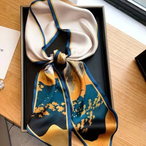 Écharpe d'été pour femmes à la mode et élégante pour <span class=keywords><strong>Amazon</strong></span> Best-seller Bandeau <span class=keywords><strong>en</strong></span> polyester avec nœuds élégants et lettres imprimées - Product Image 1