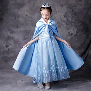 Косплей Вечеринка платье Принцесса Хэллоуин Фея Принцесса Дети маскарадное платье 2 Эльза Анна модный костюм для девочек замороженное платье
