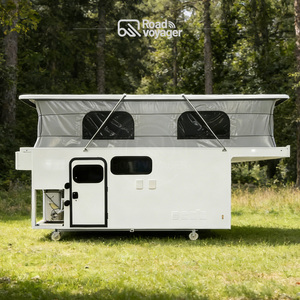 Mini-camping-car 4x4 moderne à glisser sur camionnette et camping-car à plateau plat, avec porte latérale électrique escamotable, grand espace et douche, pour utilisation tout-terrain - Product Image 1