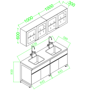 Equipo de laboratorio para laboratorio de hospital, gabinete de almacenamiento de Banco químico, Marco epoxi, mesa de laboratorio con fregadero - Product Image 6