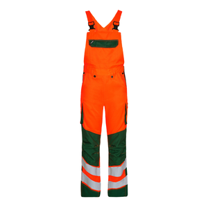 Unisex CE Certified Anti-Bacterial Safety Work Bib Pant 280 GSM Poly Cotton Fabric Orange Reflective Panel <b>Overalls</b> Custom - Product Image 1