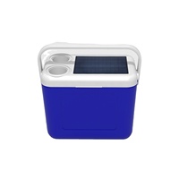 Glacière isotherme portable avec haut-parleur Bluetooth intégré, panneau solaire, batterie rechargeable, batterie externe et radio FM