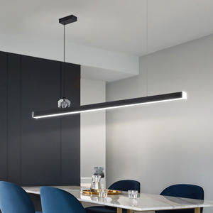 Lámpara Colgante Moderna Minimalista de Estilo Escandinavo, de Hierro, Altura Ajustable, Diseño Largo y Estrecho para Comedor u Oficina - Product Image 3