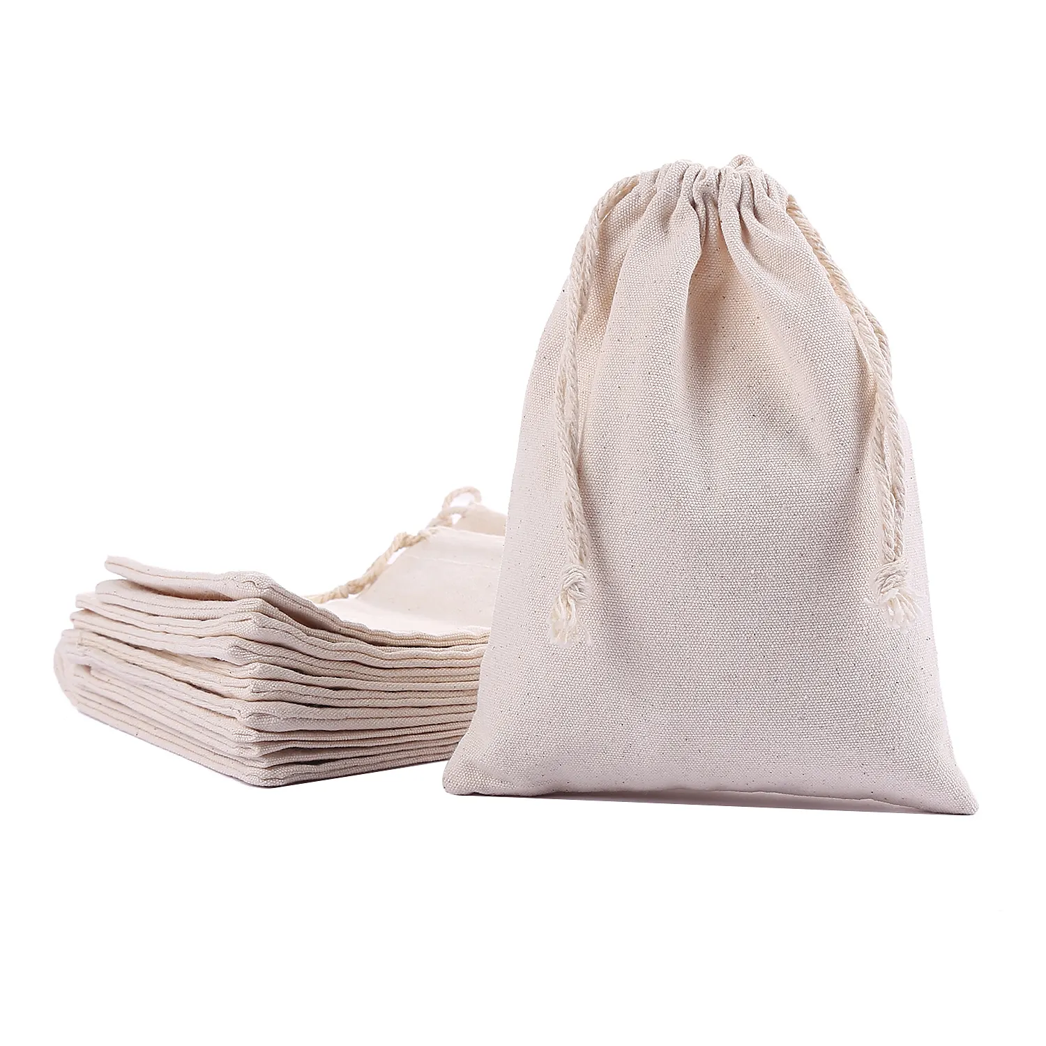 थोक दूत Duffle कैनवास Drawstring बैग उपहार पाउच बैग मलमल कपास थैली पुन: प्रयोज्य चाय बैग
