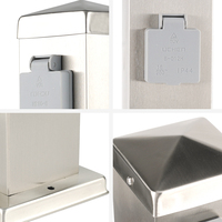 Lampe de jardin extérieure en acier inoxydable, colonne de prise étanche IP44