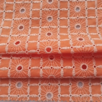 Nouveau design doux 100% coton 140gsm coton broderie tissu avec trous coloré broderie oeillet tissu pour robe et vêtement