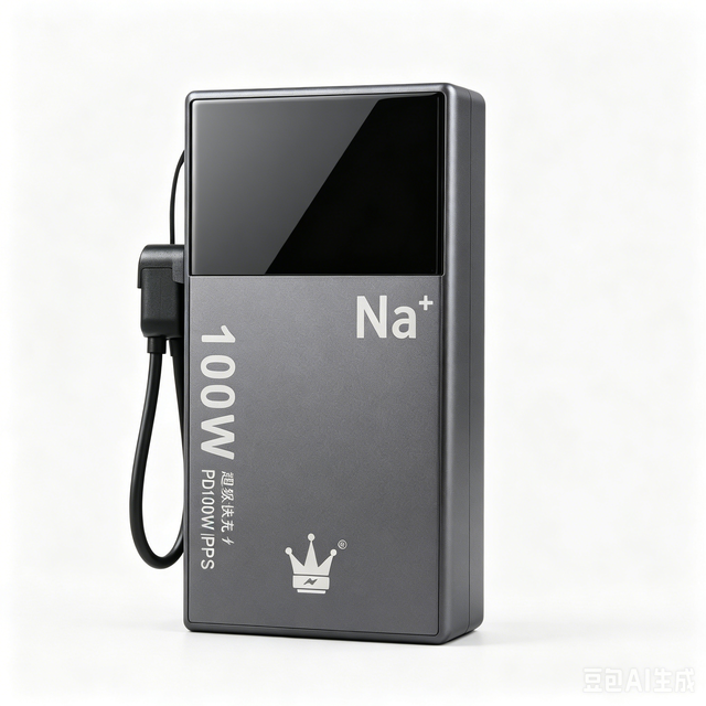 100W PD Fast Charging 10000mAh Sodium Ion Power Bank, Transparent Portable Charger with LED Display