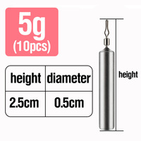 Plombs de pêche à changement rapide en forme de cylindre, 10 pièces/sac, 2,5g-20g, pour la pêche au bar, à la truite, en eau douce et en eau salée