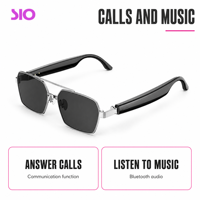 Lunettes Audio Intelligentes 5.3 UV400 IPX5 Double Chargement Magnétique Traduction Instantanée IA Enregistrement de Réunions