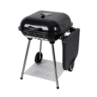 Barbecue au charbon de bois pliable portable SEJR Professional 18 pouces en acier pour l'extérieur avec finition émaillée en porcelaine et chariot