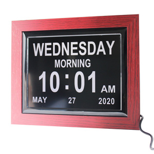 Réveil numérique à grand écran LED de 8 pouces <span class=keywords><strong>pour</strong></span> la perte de mémoire, la maladie d'<span class=keywords><strong>Alzheimer</strong></span>, la démence, calendrier numérique, horloge de jour - Product Image 1