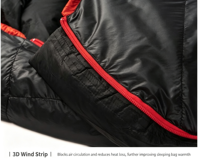 Sac de couchage mummy d'hiver trois saisons en duvet, imperméable, très recommandé, pour une personne, longueur étendue, pour l'extérieur, résistant à -20°C