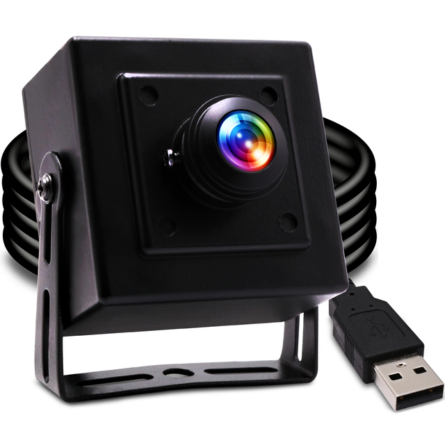 ELP 5MP Wide Angle USB Camera IMX335 Sensor MJPEG 30fps 2592*1944 Mini HD USB Webcam with 1.56mm Fisheye Lens for Machine Vision