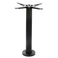 Base de table en fonte en forme de X personnalisable, diamètre 17,5 x 72 cm, finition noire en poudre, pour table de bistrot commerciale