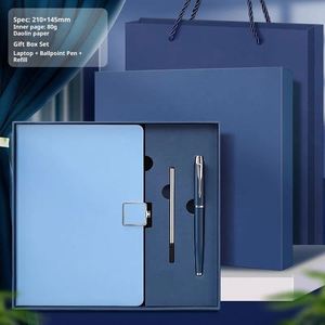 Luxury Business Journals Organizer Printed Hardback Paper Corporate PU Leather Embossed Customizable A5 <b>Diary</b> <b>Notebook</b> Gift Set - Product Image 4