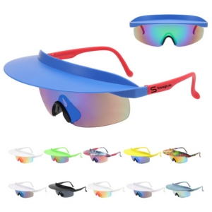 Lunettes de soleil tendance avec visière, protection UV, verres colorés, unisexes, pour le sport, les activités de plein air, les fêtes sur la plage, le cyclisme et la randonnée - Product Image 1