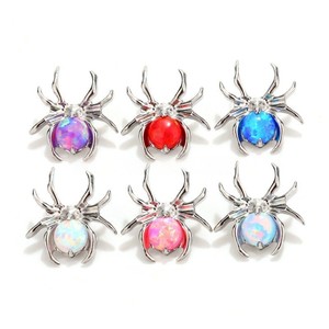 Boucles d'oreilles pendantes en opale en forme d'araignée, en alliage de titane, serties de griffes, bijoux de mode pour soirée - Product Image 1