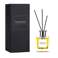 Flacons diffuseurs de parfum vides de qualité supérieure en verre de 50 ml, 100 ml, 200 ml avec bouchons noirs pour huiles d'aromathérapie