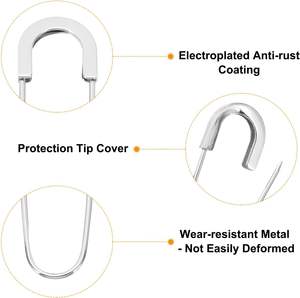 Lot de 20 épingles de sûreté géantes à coudre 80mm, grandes épingles de sûreté pour femmes, vêtements, pantalons, jupes - Product Image 3