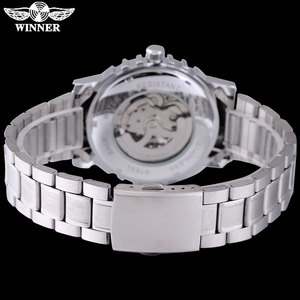 WINNER-<span class=keywords><strong>relojes</strong></span> mecánicos deportivos para <span class=keywords><strong>hombre</strong></span>, pulsera de acero masculina con esqueleto - Product Image 4