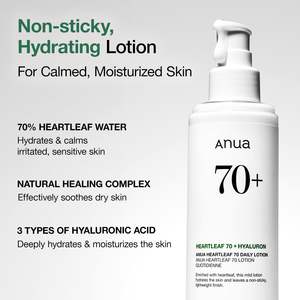 Loción Diaria Anua Heartleaf 70 200ml, Humectante con Ácido Hialurónico para Piel Sensible, Cuidado Facial Ligero - Product Image 3