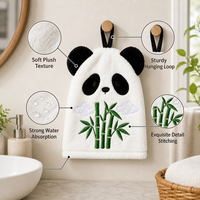 Adorable serviette de toilette en peluche Panda promotionnelle, personnalisable